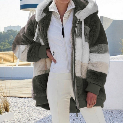 Yvana | Stylish Block Hooded Jacket