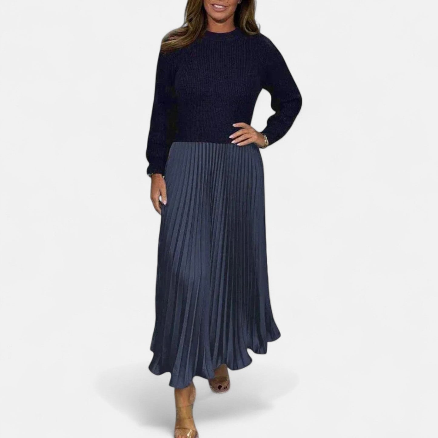 Claudine | Chic Pleated Maxi Set