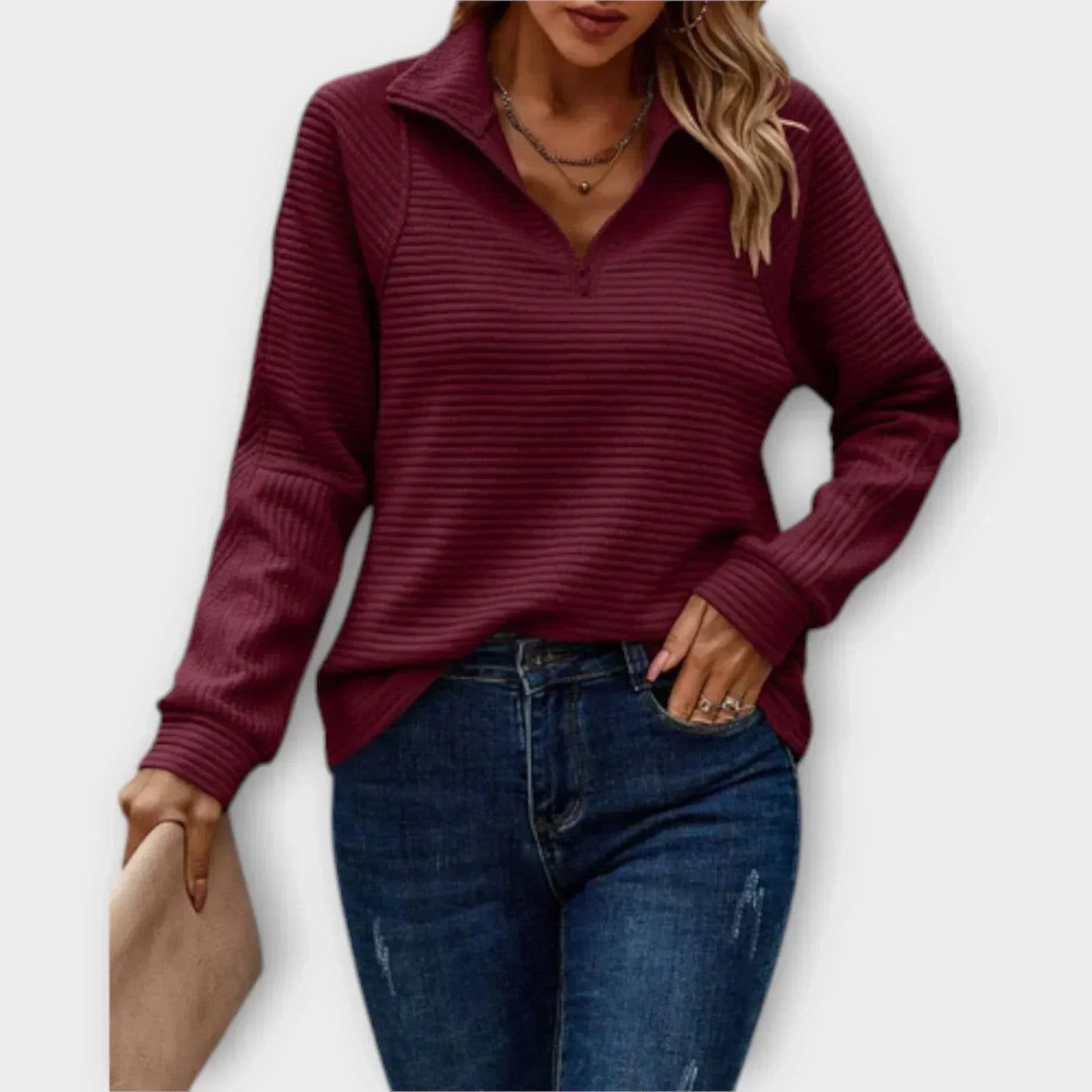 Ophelia | Sleek Stand Collar Half-Zip Pullover