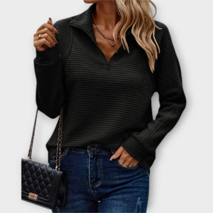 Ophelia | Sleek Stand Collar Half-Zip Pullover