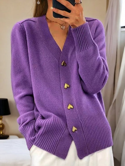 Allison | Heart-shaped Button-up Cardigan