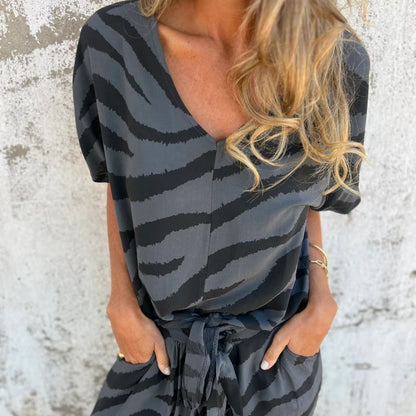 Ginnie | Zebra Print Lounge Set