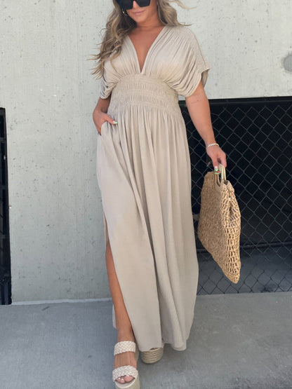Alyza | Elegant V-Neck Maxi Dress
