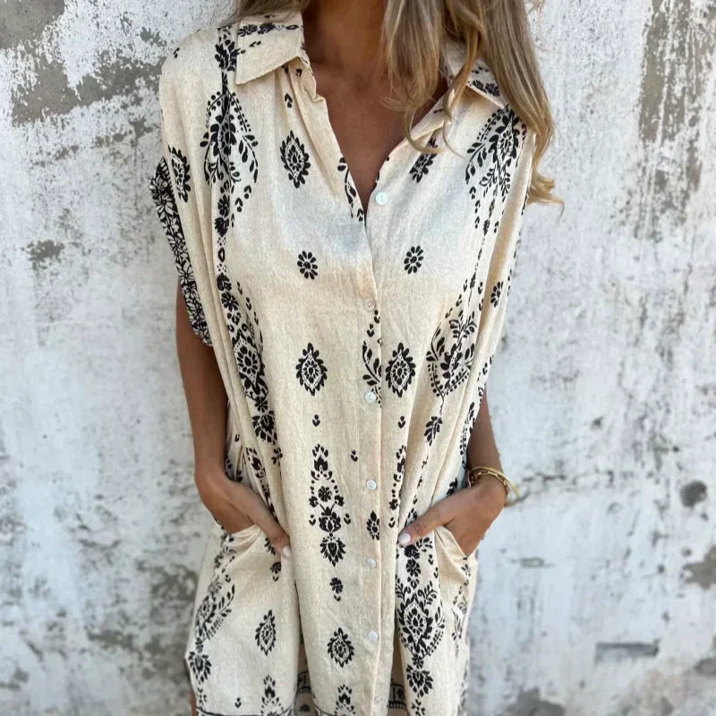 Lysette | Loose Fit Printed Pocket Dress