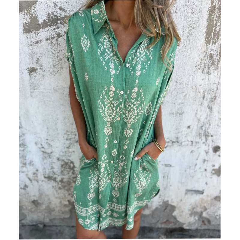 Lysette | Loose Fit Printed Pocket Dress