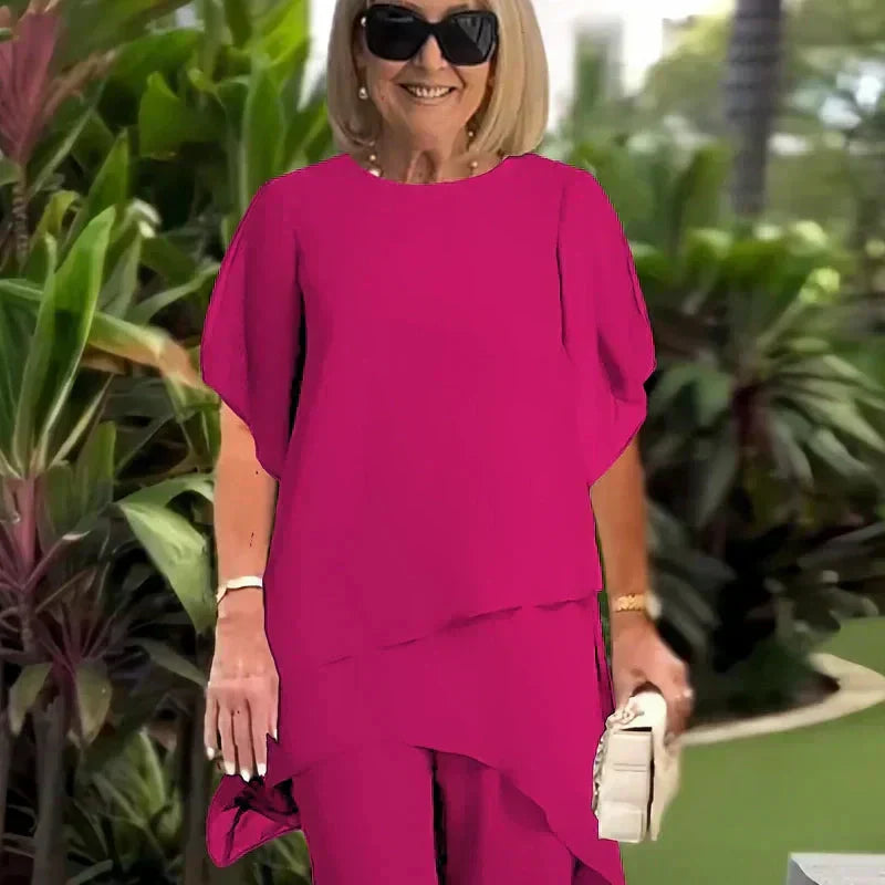Herlie | Chic Irregular Top and Pants Set