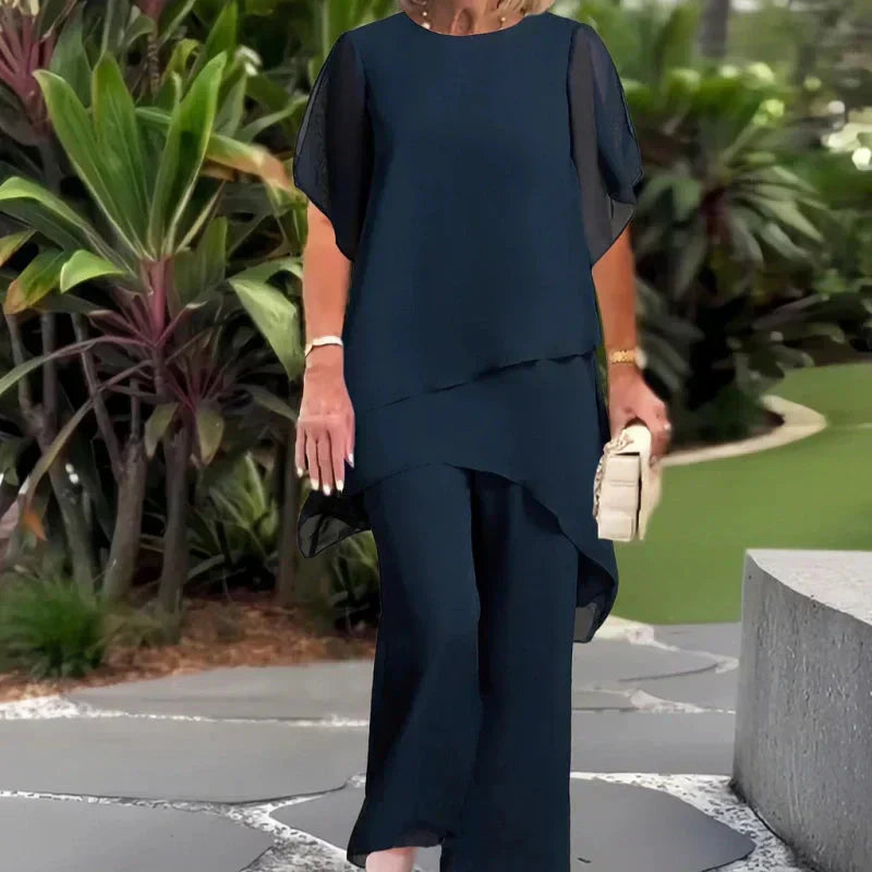 Herlie | Chic Irregular Top and Pants Set