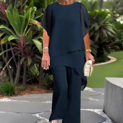 Herlie | Chic Irregular Top and Pants Set