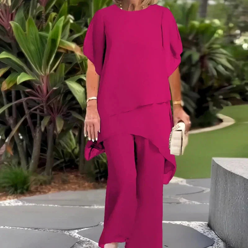 Herlie | Chic Irregular Top and Pants Set