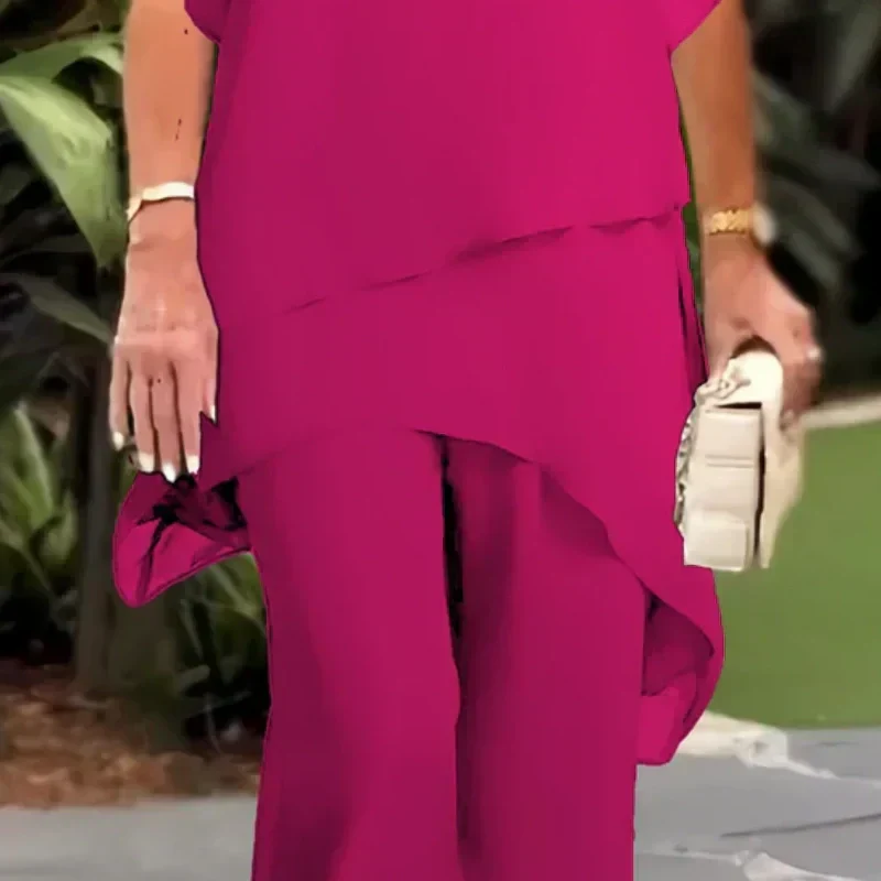 Herlie | Chic Irregular Top and Pants Set