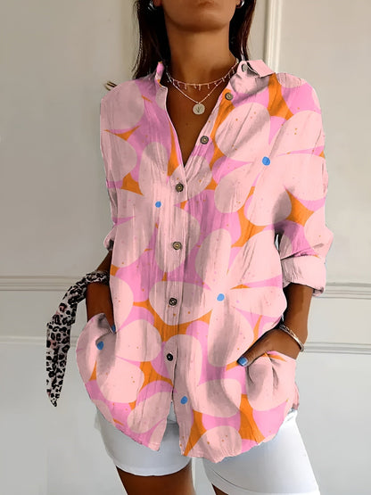 Mylara | Stylish Floral Button-Down Blouse