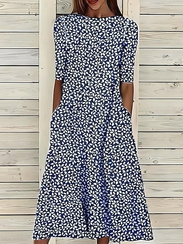 Mathilda | Elegant Floral Midi Dress